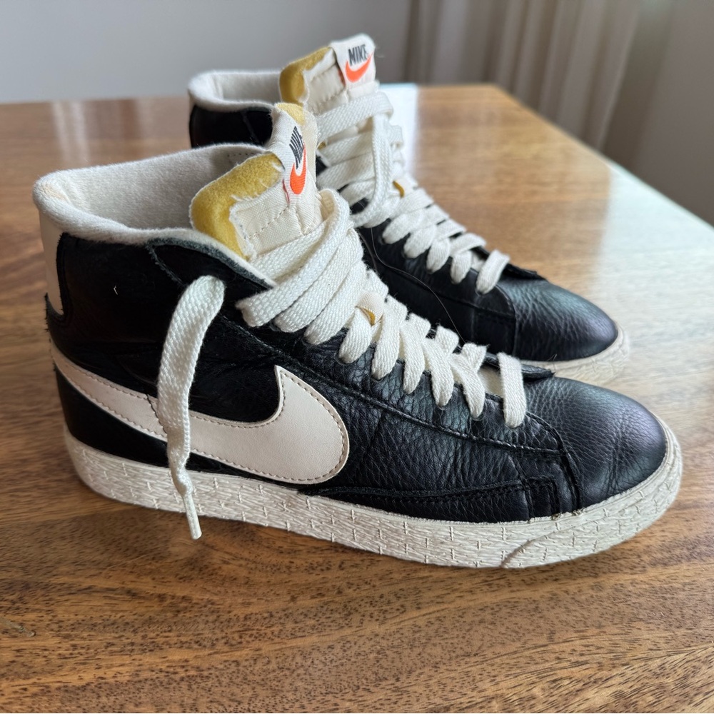 Nike Black and Cream High-Top Sneakers, purchased at Nike in Rome